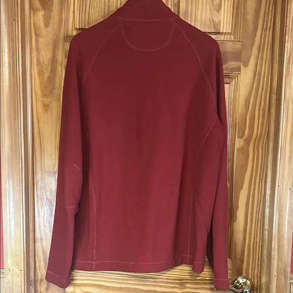 REI red-orange quarter zip fleece sweater - Picture 7 of 8